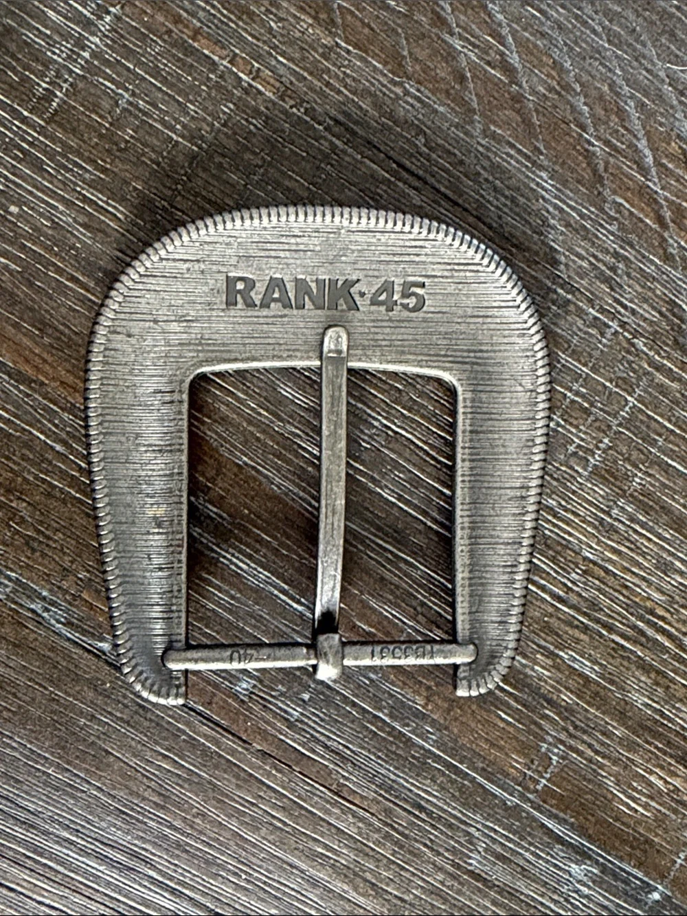 RANK 45 Silver Tone Western Engraved Belt Buckle fits 1 1/2